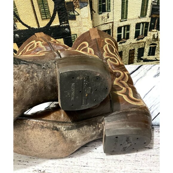 Vintage Cat's Paw Neoprene Ostrich Mens Leather Western Cowboy Boots - Picture 9 of 15